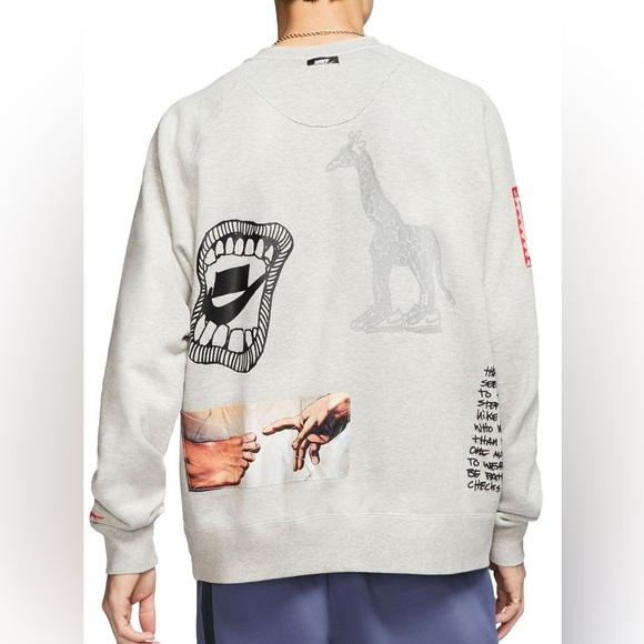 Nike Scribble Graffiti Giraffe Writing Crew Neck XL - Picture 3 of 16